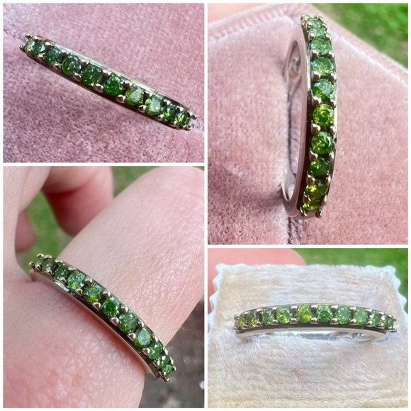 Zales Jewelry - rare Solid 10k gold genuine green diamond ring